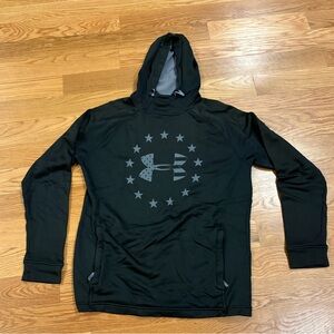 Medium, Under Armour Black Hoodie with Gray Stars Hoodie